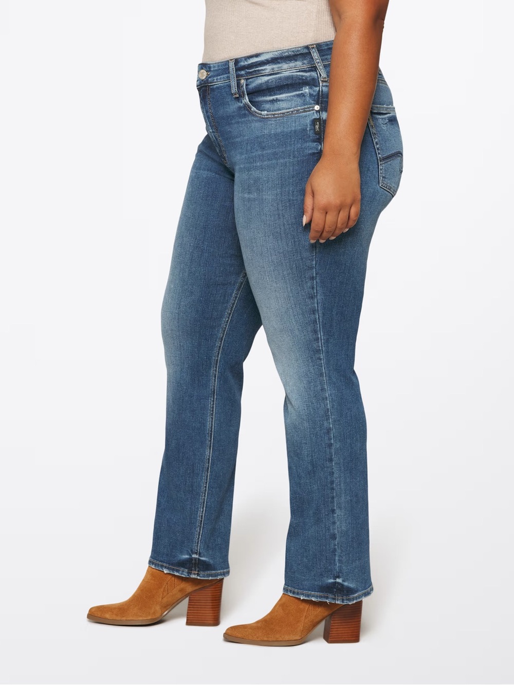 Silver Jeans Women's Avery Slim Boot Cut Blue Denim Jeans - Picture 4 of 8